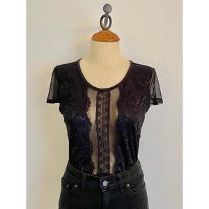 Charlotte Russe Mesh Knit Bodysuit